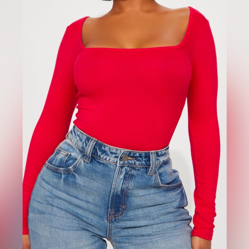 Ribbed Square Neck Top
